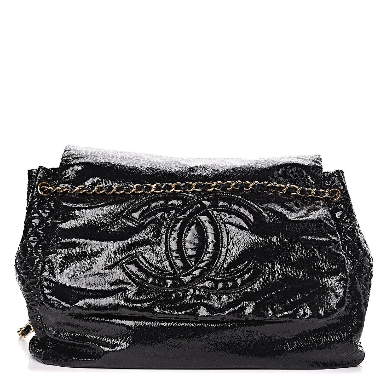 Chanel Vinyl XXL Rock and Chain Flap Black 1 of 12
