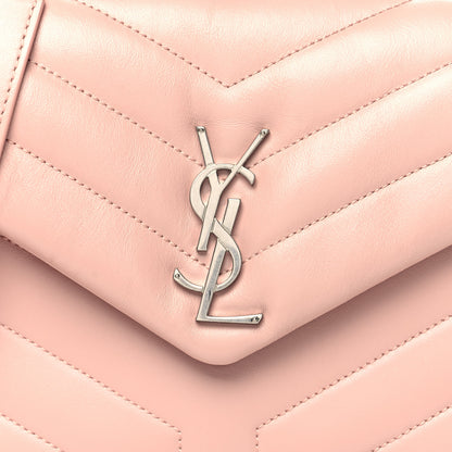 Saint Laurent Calfskin Y Quilted Monogram Small Loulou Chain Satchel Pale Blush 8 of 10