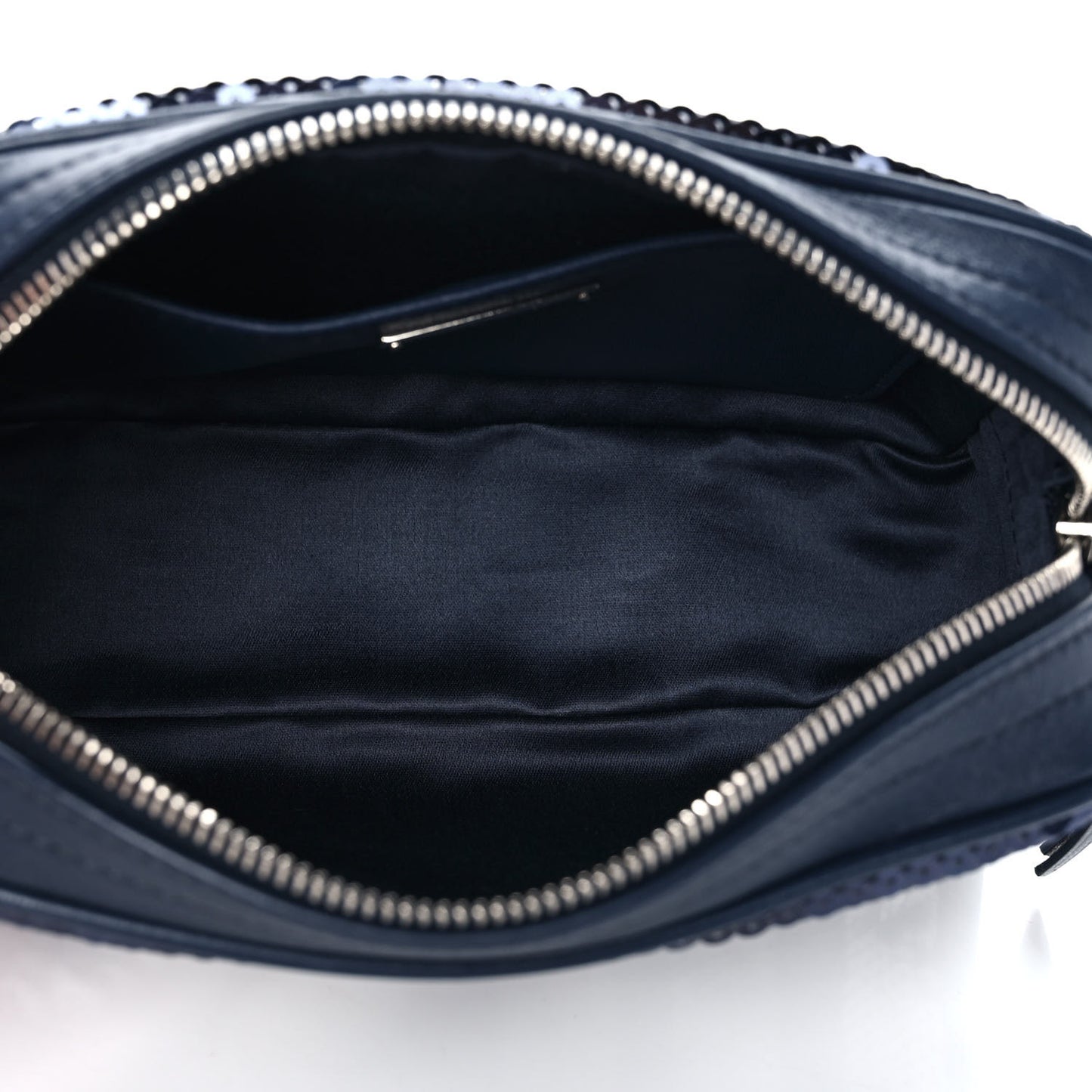 Paillettes Sequin Logo Camera Bag Bleu
