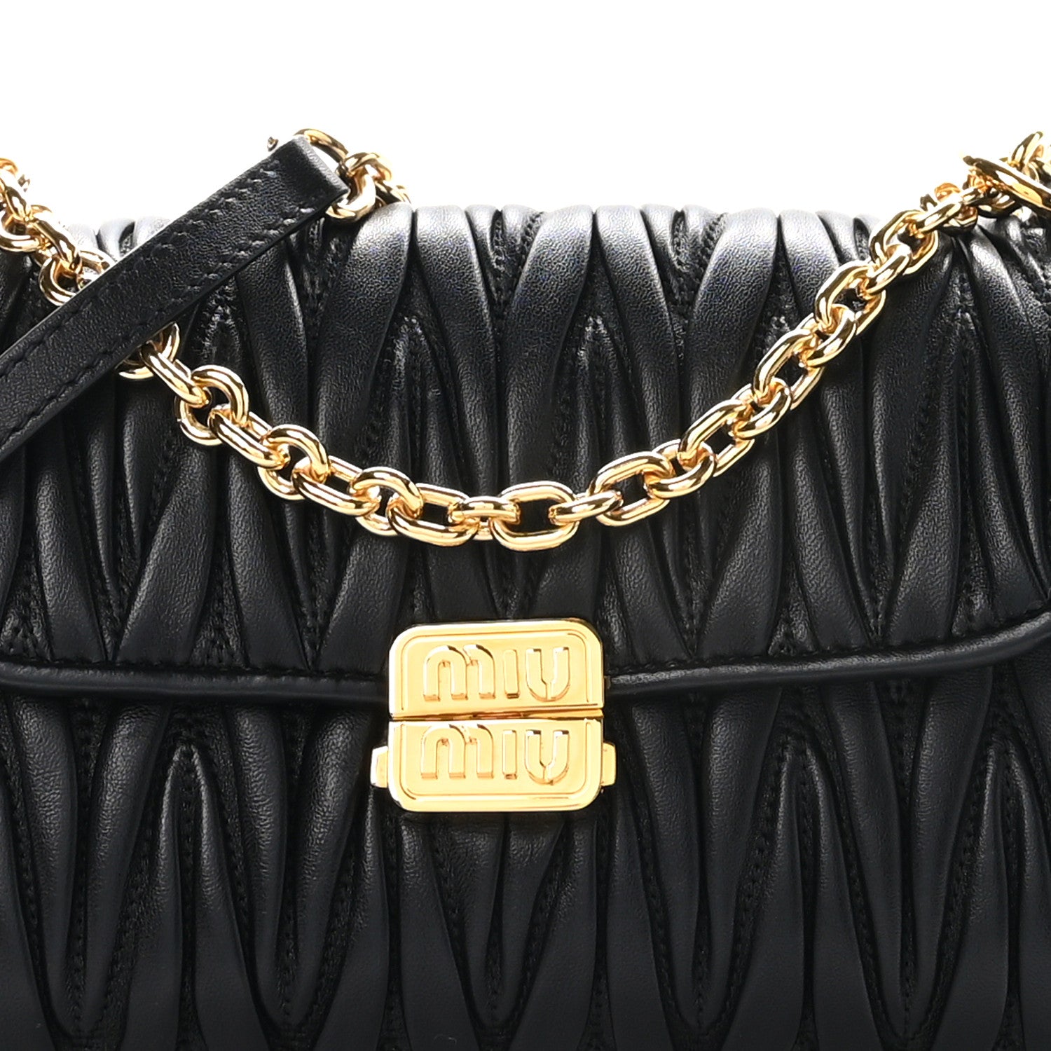 Miu Miu Nappa Matelasse Shoulder Bag Black 7 of 9