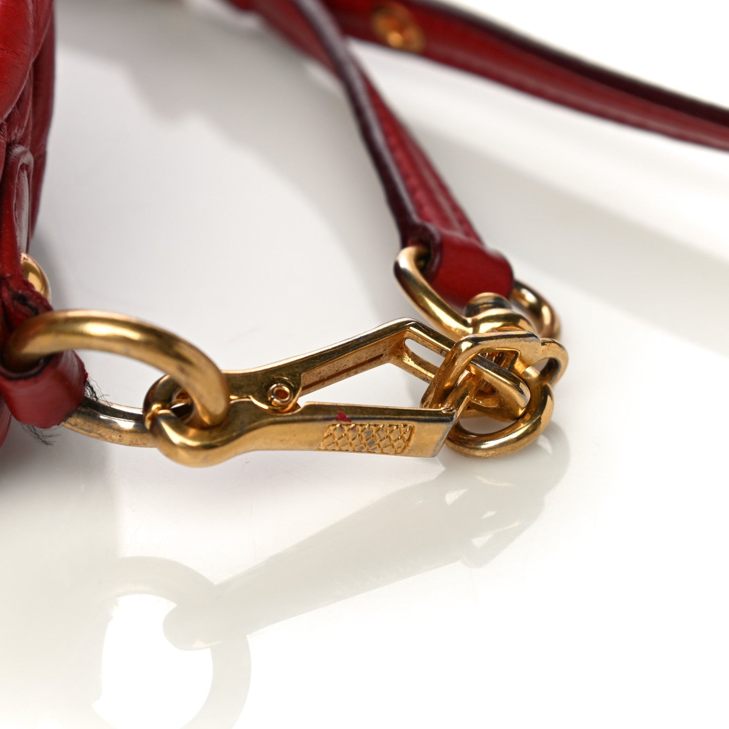Miu Miu Nappa Matelasse Crossbody Clutch Rubino 14 of 24