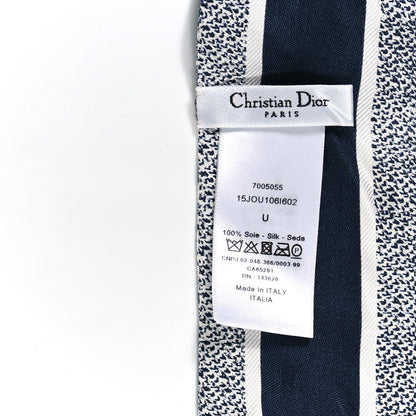 Christian Dior Silk Toile De Jouy Reverse Capri Mitzah Scarf Navy Blue 3 of 4