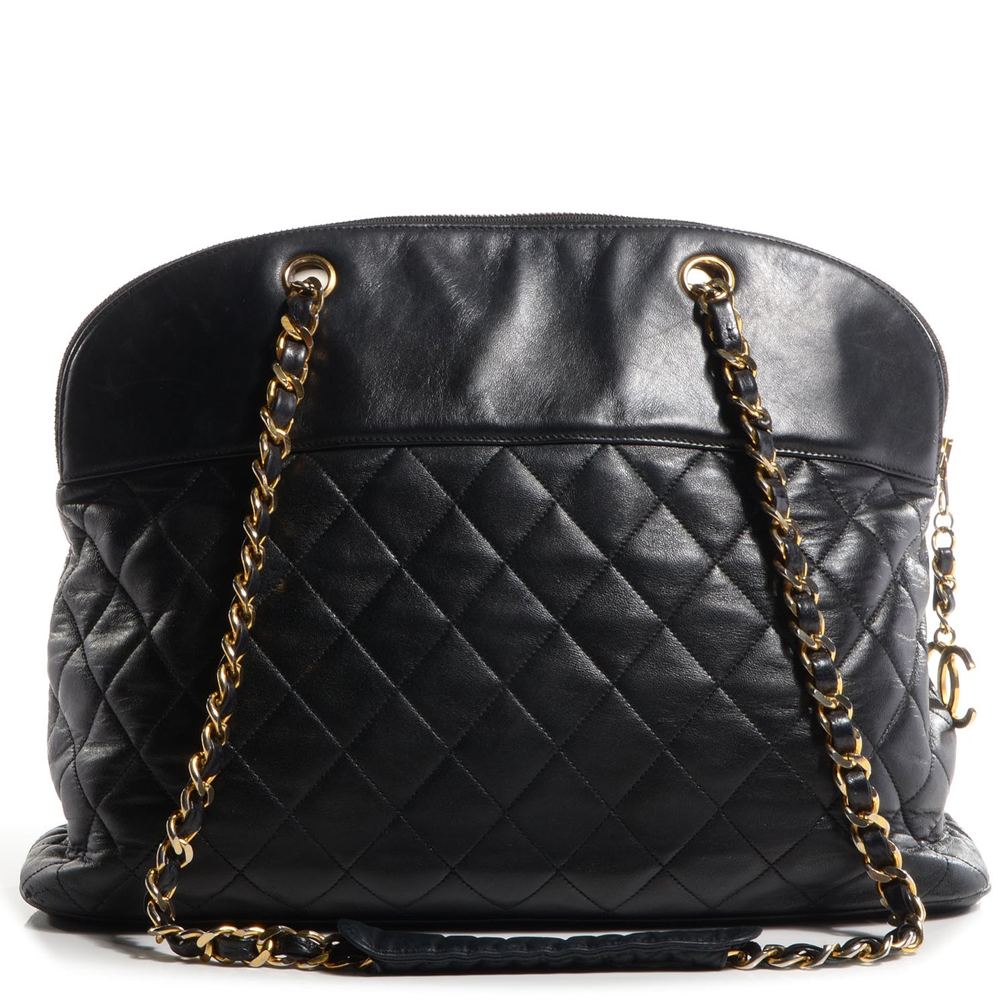 Lambskin Quilted Shoulder Bag Black