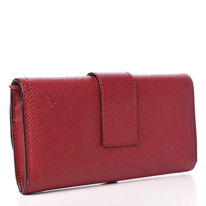 Burberry Grainy Calfskin Buckle Detail Flap Wallet Red 3 of 11