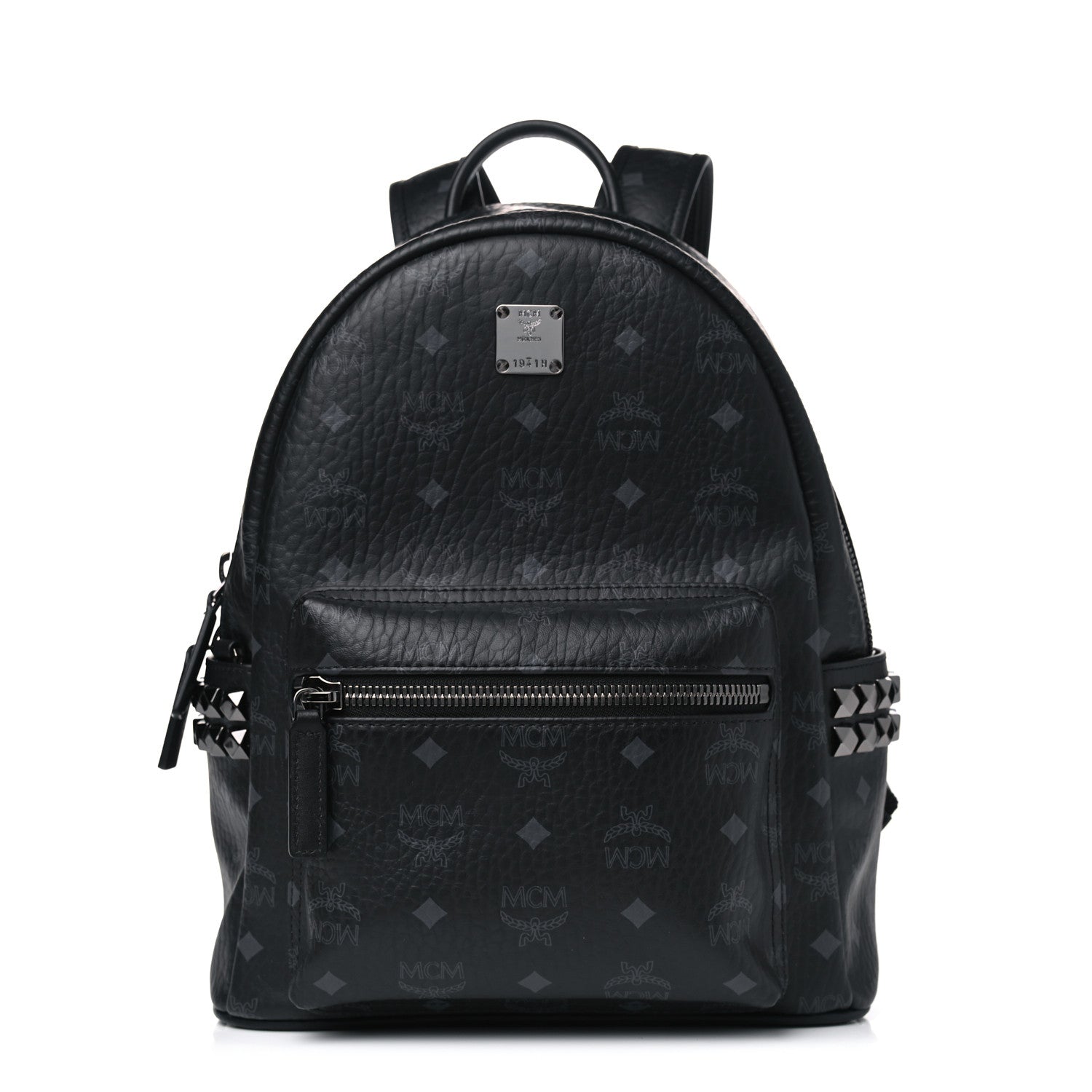 MCM Visetos Small Side Stud Stark Backpack Black 1 of 4