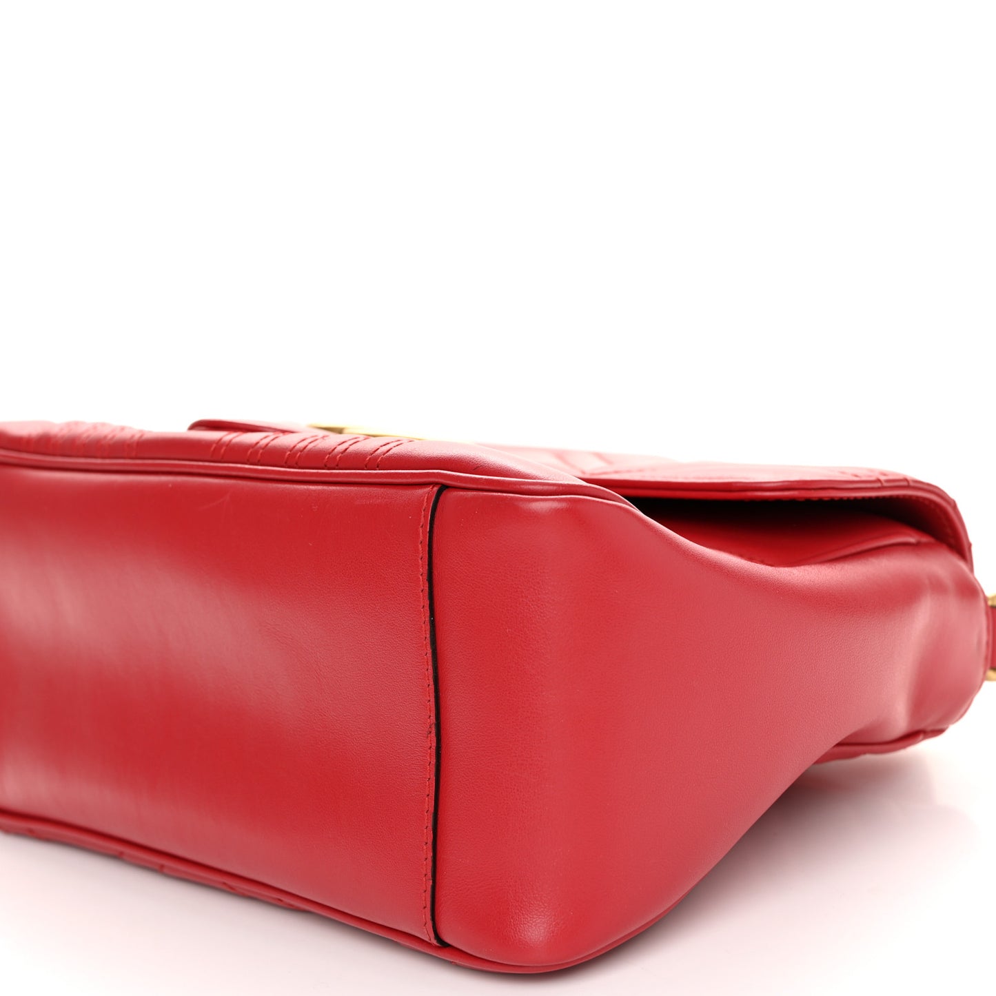 Calfskin Matelasse Small GG Marmont Top Handle Shoulder Bag Hibiscus Red