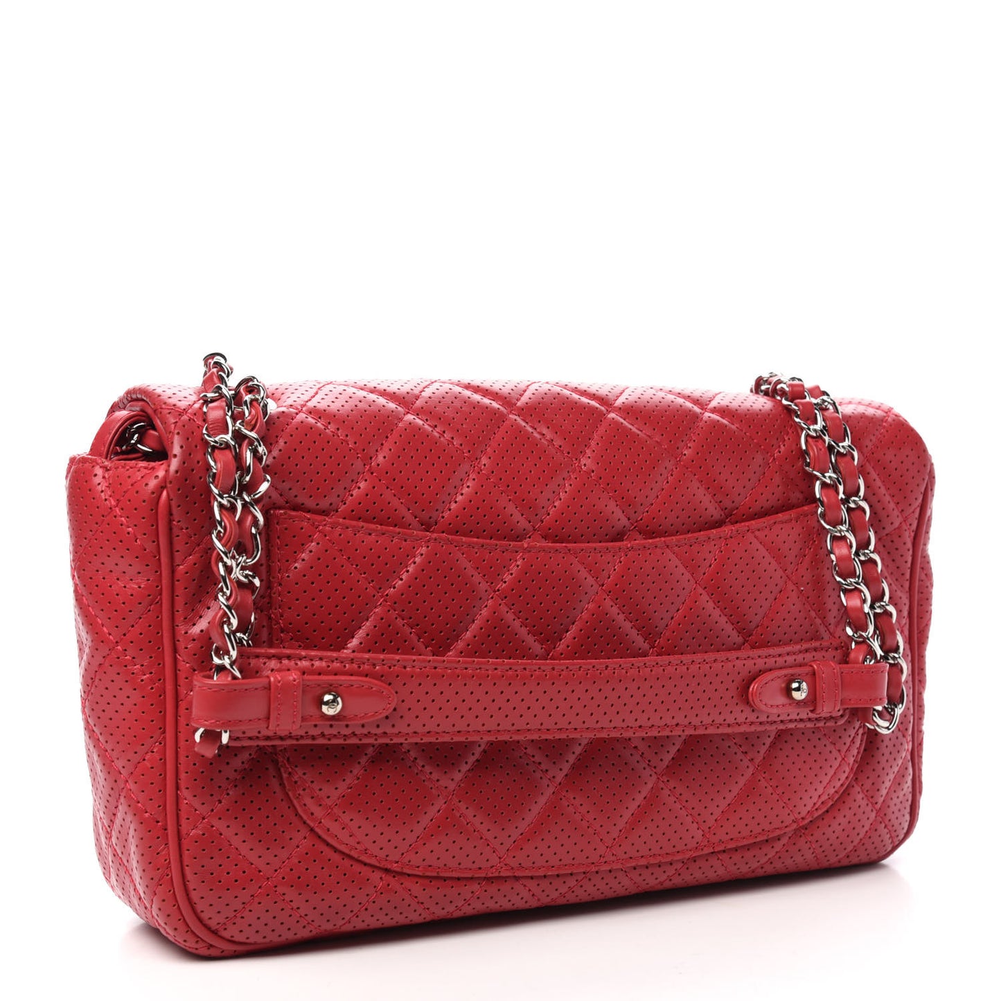 Lambskin Perforated Jumbo Punch Flap Red