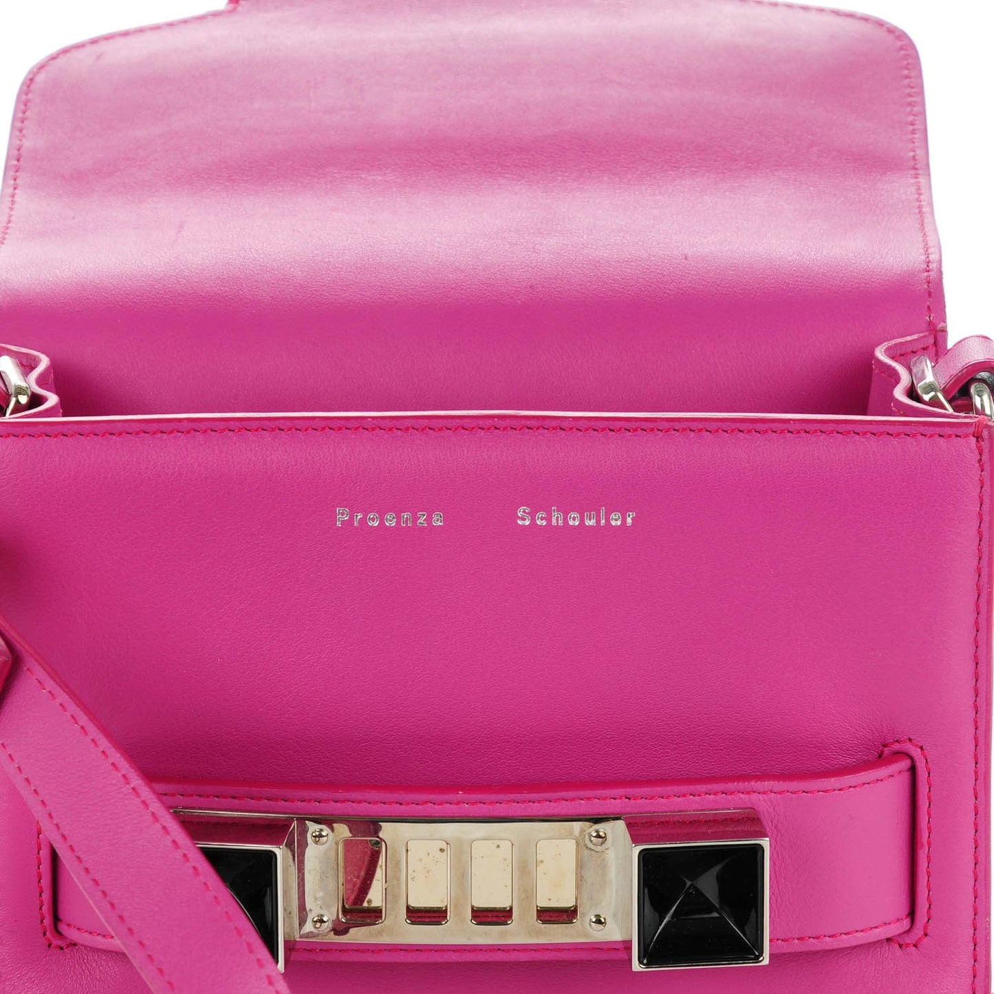 Smooth Calfskin Tiny PS11 Classic Shoulder Bag Fuxia