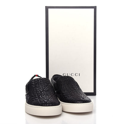 Gucci Nappa Web G Rhombus Quilted Mens Slip On Sneakers 8.5 Black 11 of 11