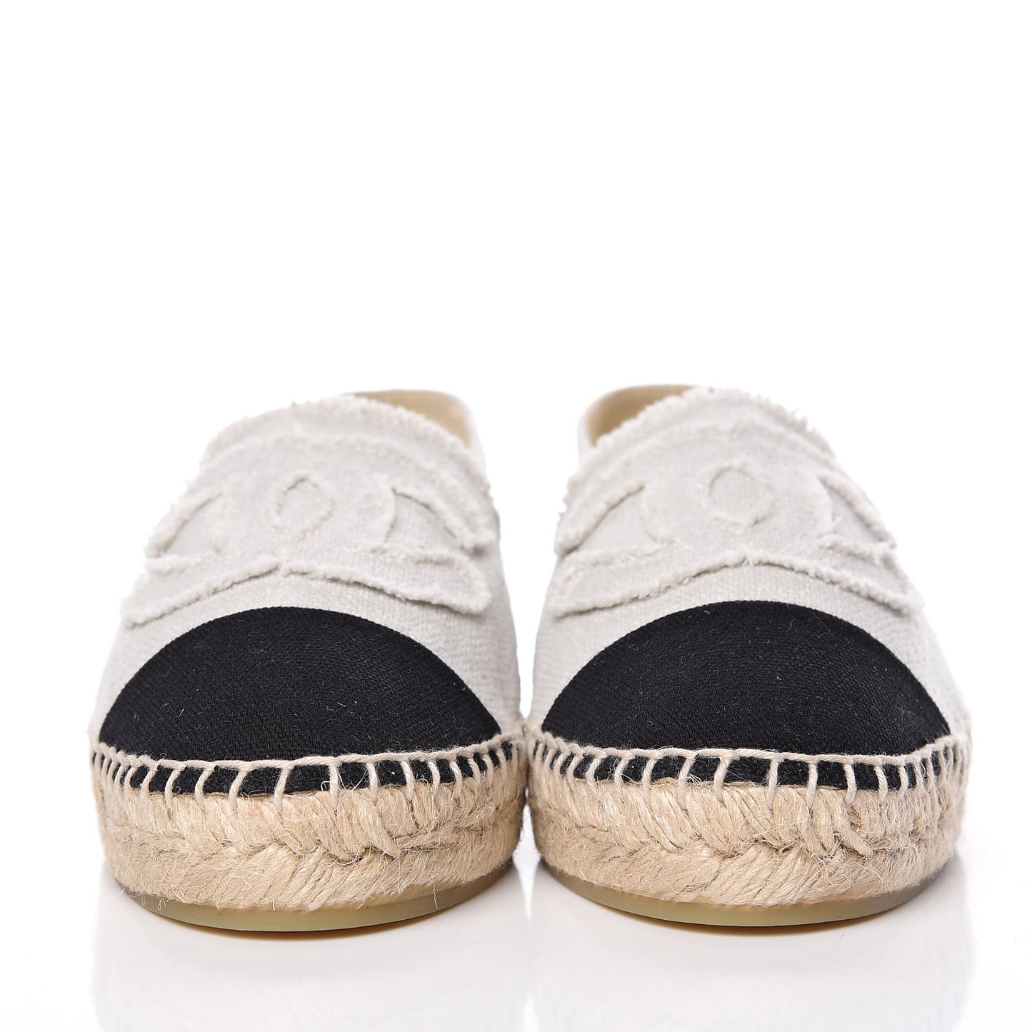 Linen CC Espadrilles 38 Beige Black