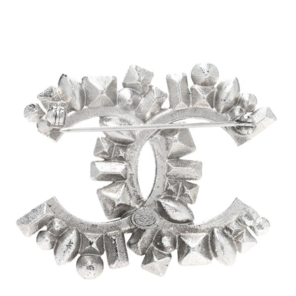 Chanel Baguette Crystal CC Brooch Black Silver 3 of 5