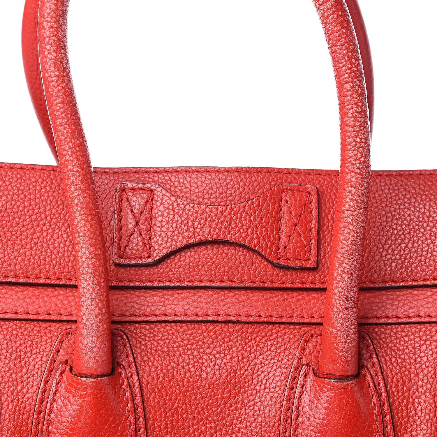 Celine Drummed Calfskin Micro Luggage Red 14 of 19
