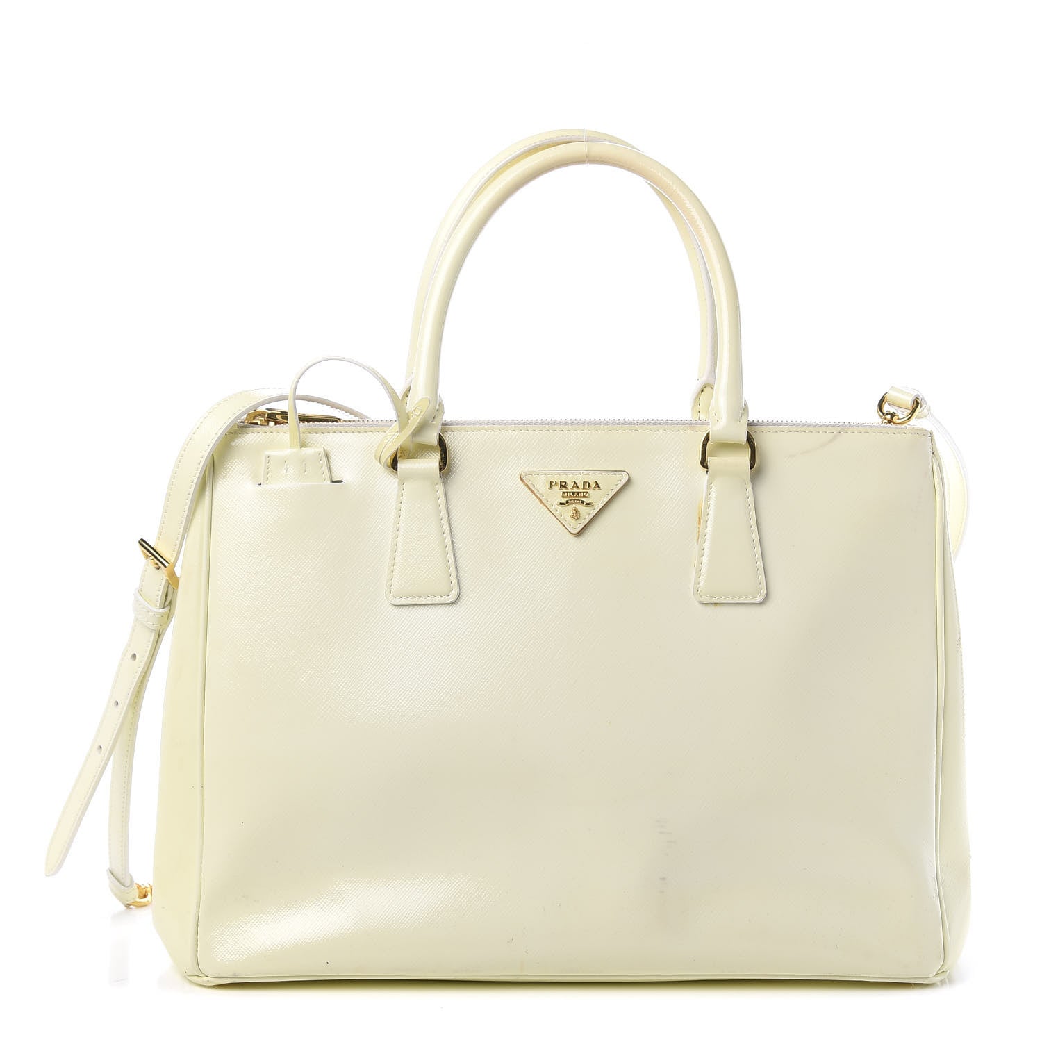 Prada Saffiano Vernice Medium Galleria Double Zip Tote Bianco 1 of 22