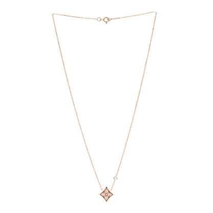 Louis Vuitton 18K Pink Gold Diamond Pink Mother of Pearl Color Blossom BB Star Pendant Necklace 3 of 5