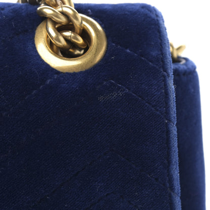 Gucci Velvet Matelasse Medium GG Marmont Shoulder Bag Cobalt Blue 12 of 15