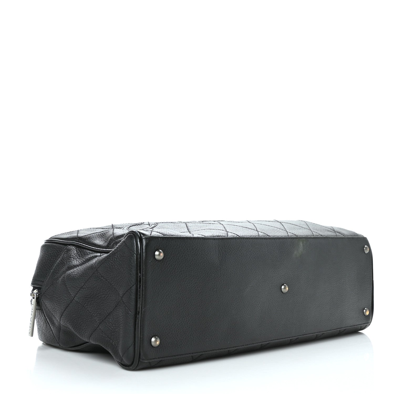 Chanel Calfskin Patent Quilted Bowler Black 4 of 11