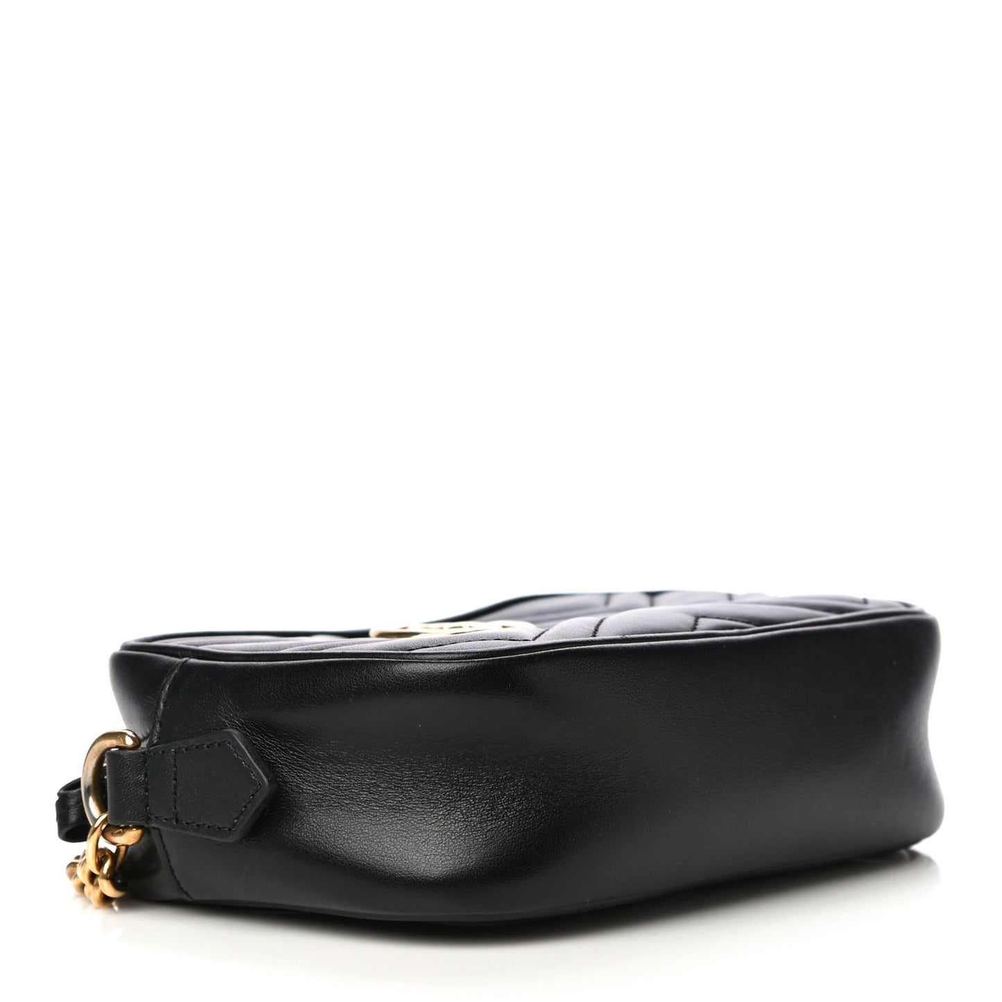 Calfskin Matelasse Mini GG Marmont Chain Shoulder Bag Black