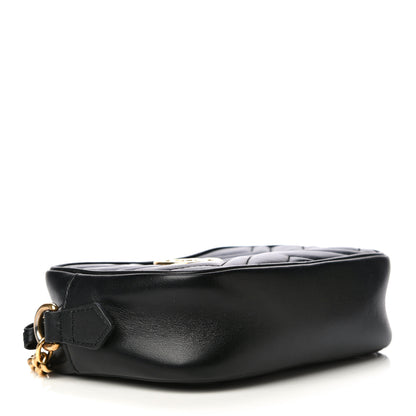 Gucci Calfskin Matelasse Mini GG Marmont Chain Shoulder Bag Black 4 of 16