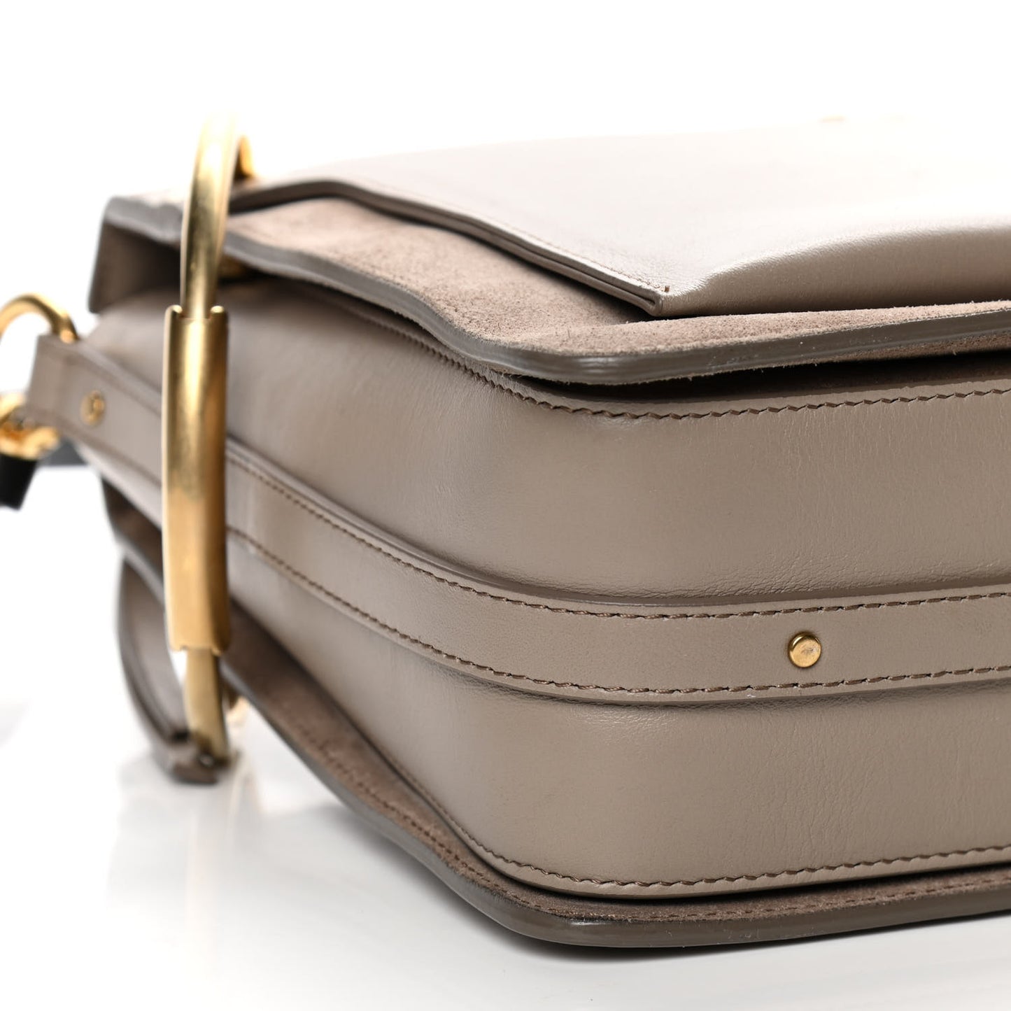 Calfskin Suede Medium Roy Bag Motty Grey