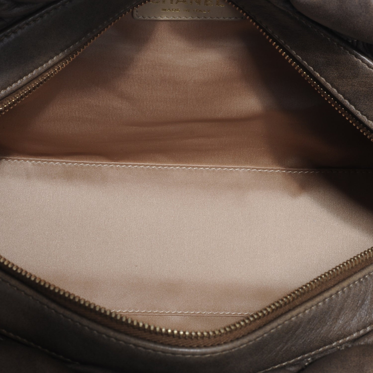 Chanel Lambskin Bubble Quilt Bowler Dark Beige 5 of 7