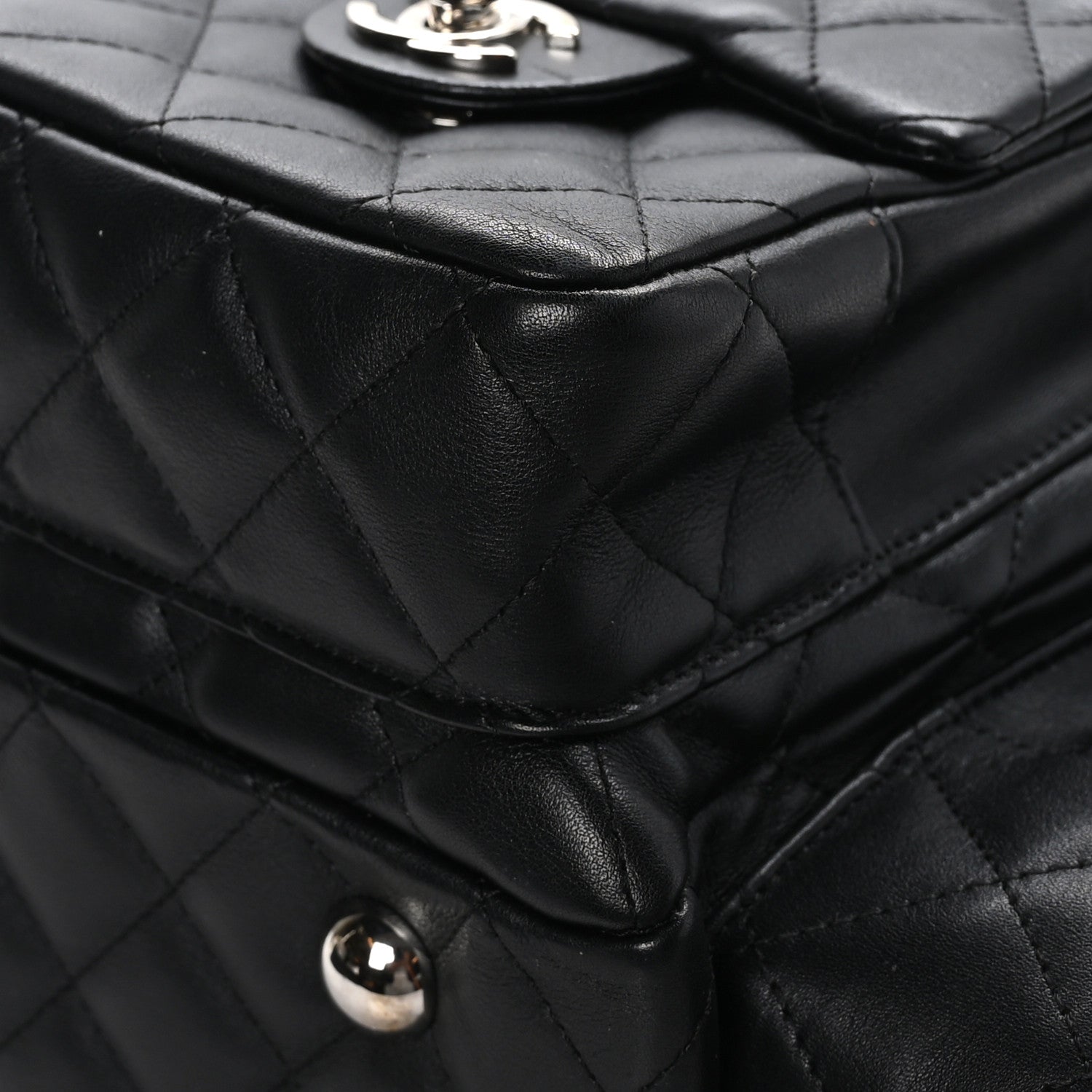 Chanel Calfskin Quilted Large Cambon Multipocket Reporter Black White 9 of 11