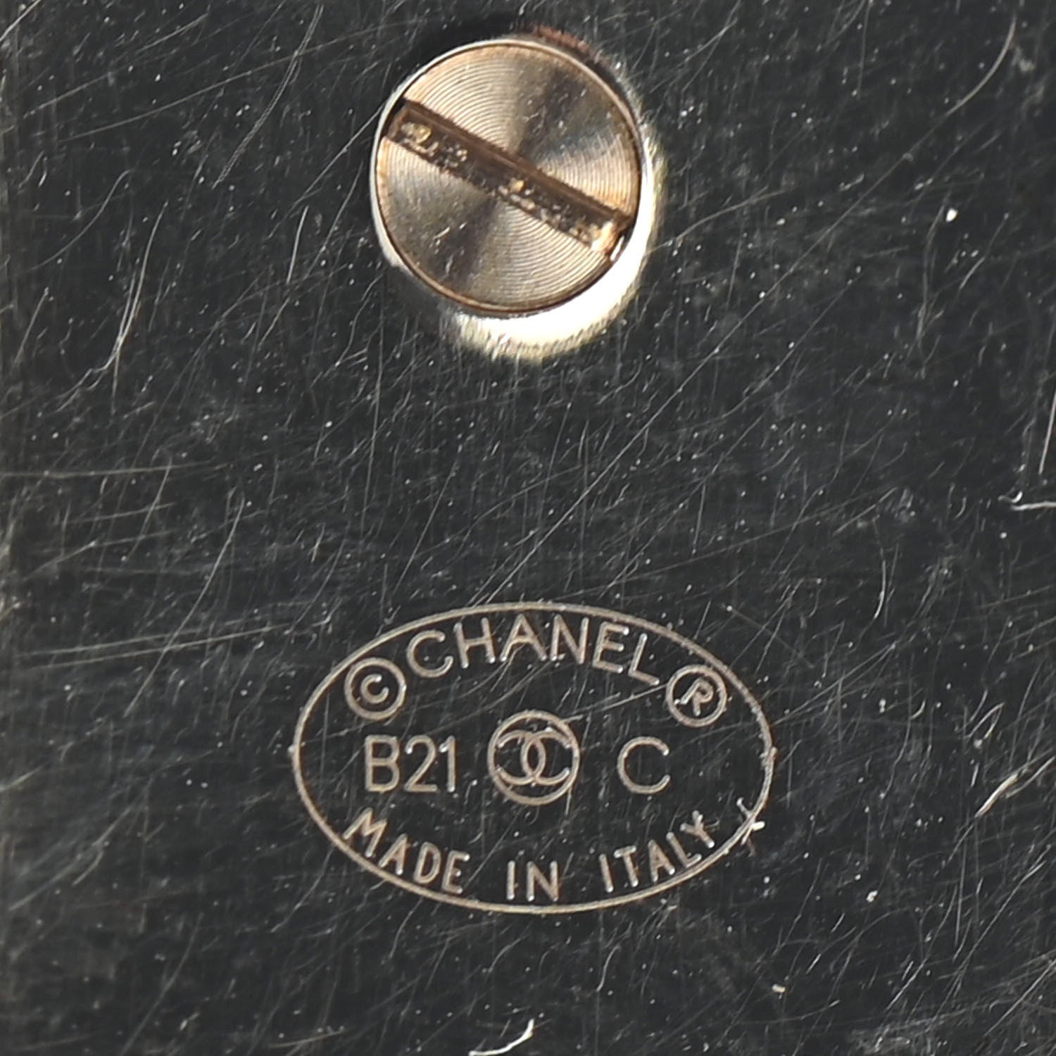 Chanel Crystal Dog Tag Charm Clip On Earrings Gold 4 of 4