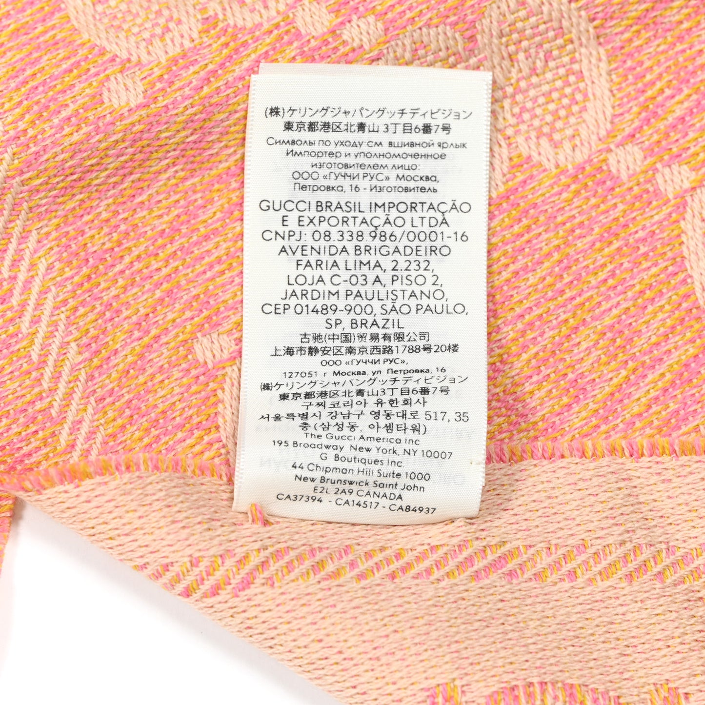 Wool Jacquard Monogram Jumbo GG Lady Moul Nest Scarf Pink Beige