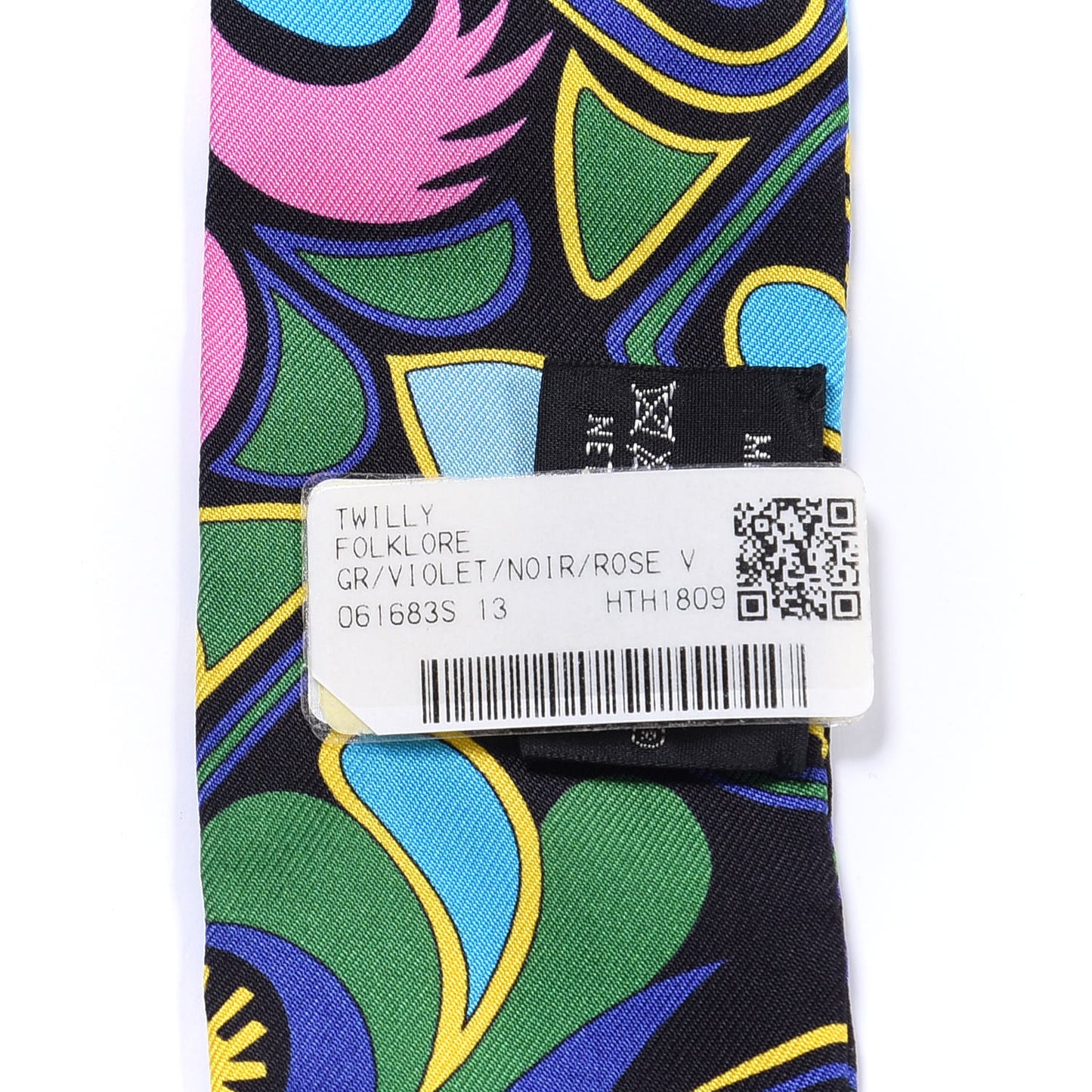Silk Folklore Twilly Violet Black Rose Vif