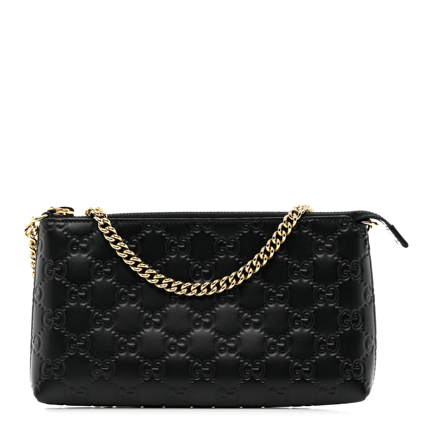 Gucci Guccissima Signature Wrist Wallet Black 1 of 9