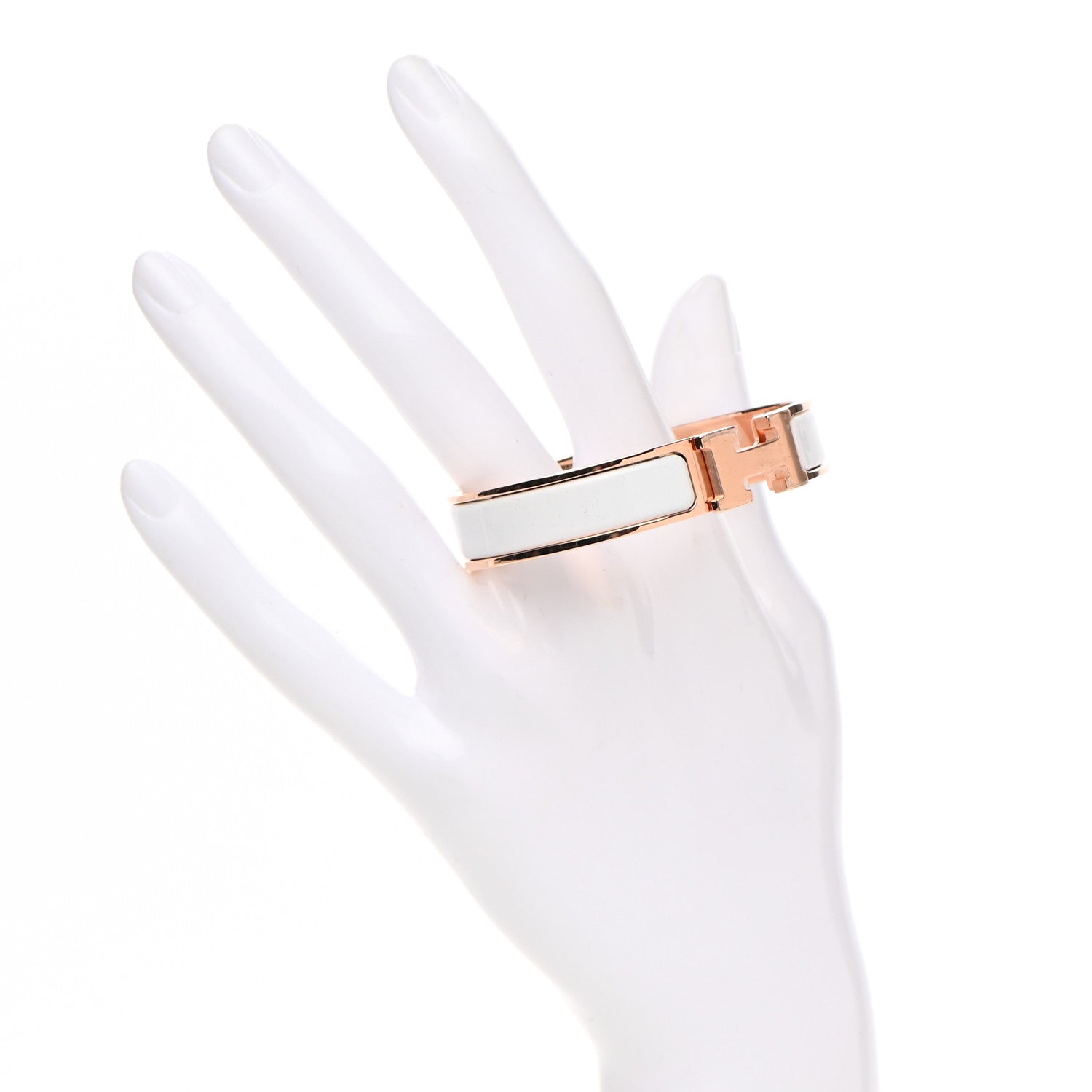 Hermes Enamel Narrow Clic Clac H Bracelet PM White 2 of 6