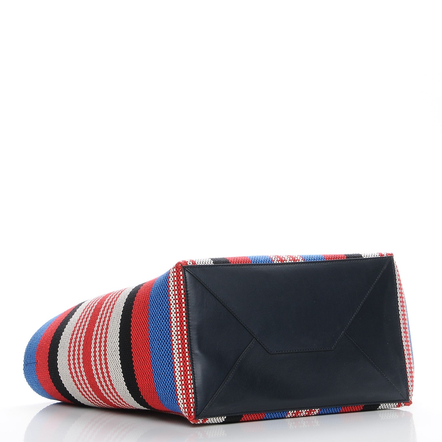 Celine Textile Striped Small Horizontal Cabas Phantom Navy Blue 4 of 7