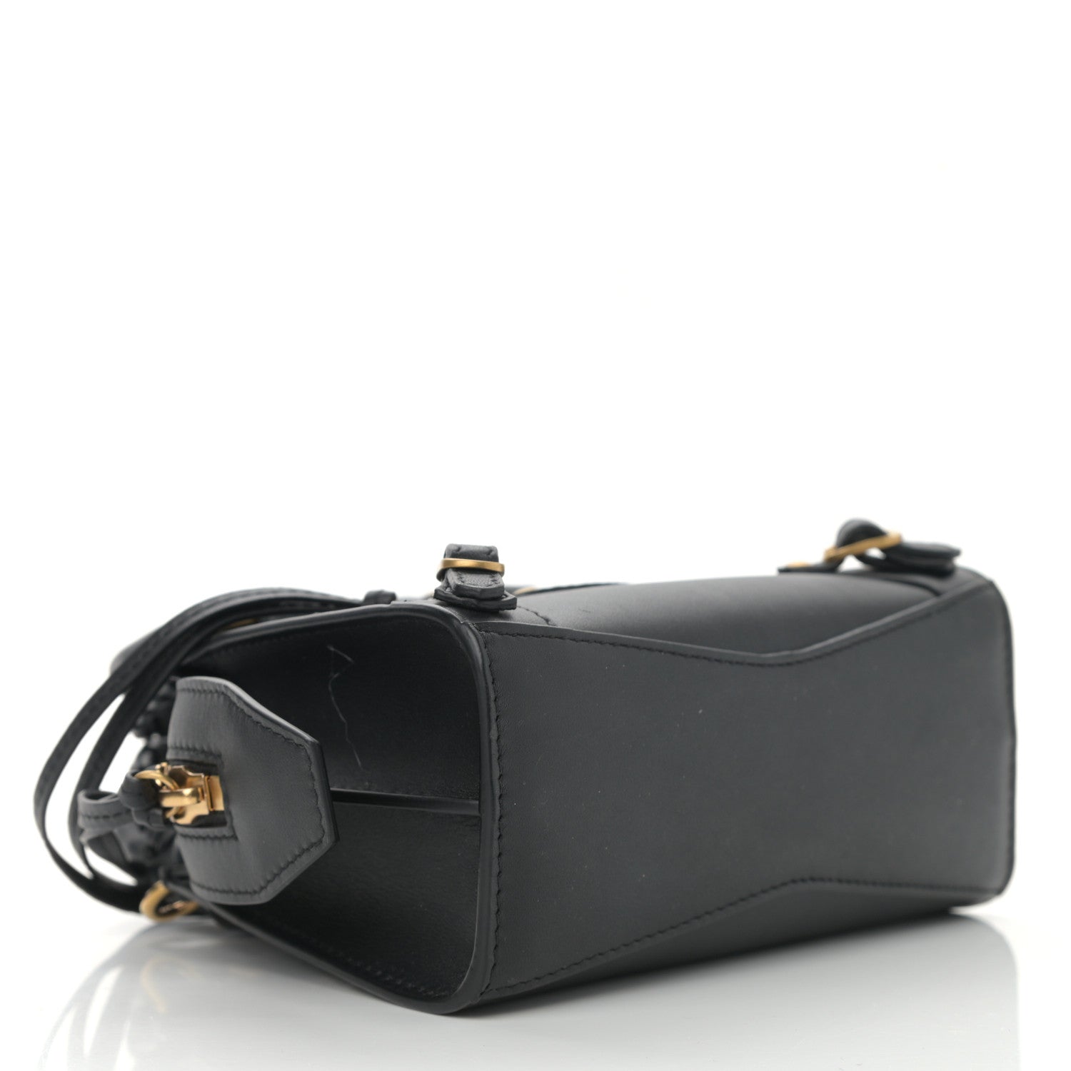 Balenciaga Smooth Calfskin Neo Classic Brass Hardware Nano City Crossbody Black 4 of 10