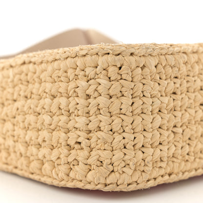 Prada Yarn Raffia Effect Crochet Striped Re-Edition 2005 Shoulder Bag Naturale Petalo 9 of 11