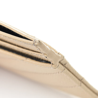 Saint Laurent Grain De Poudre Matelasse Chevron Monogram Credit Card Case Nude Powder 11 of 12