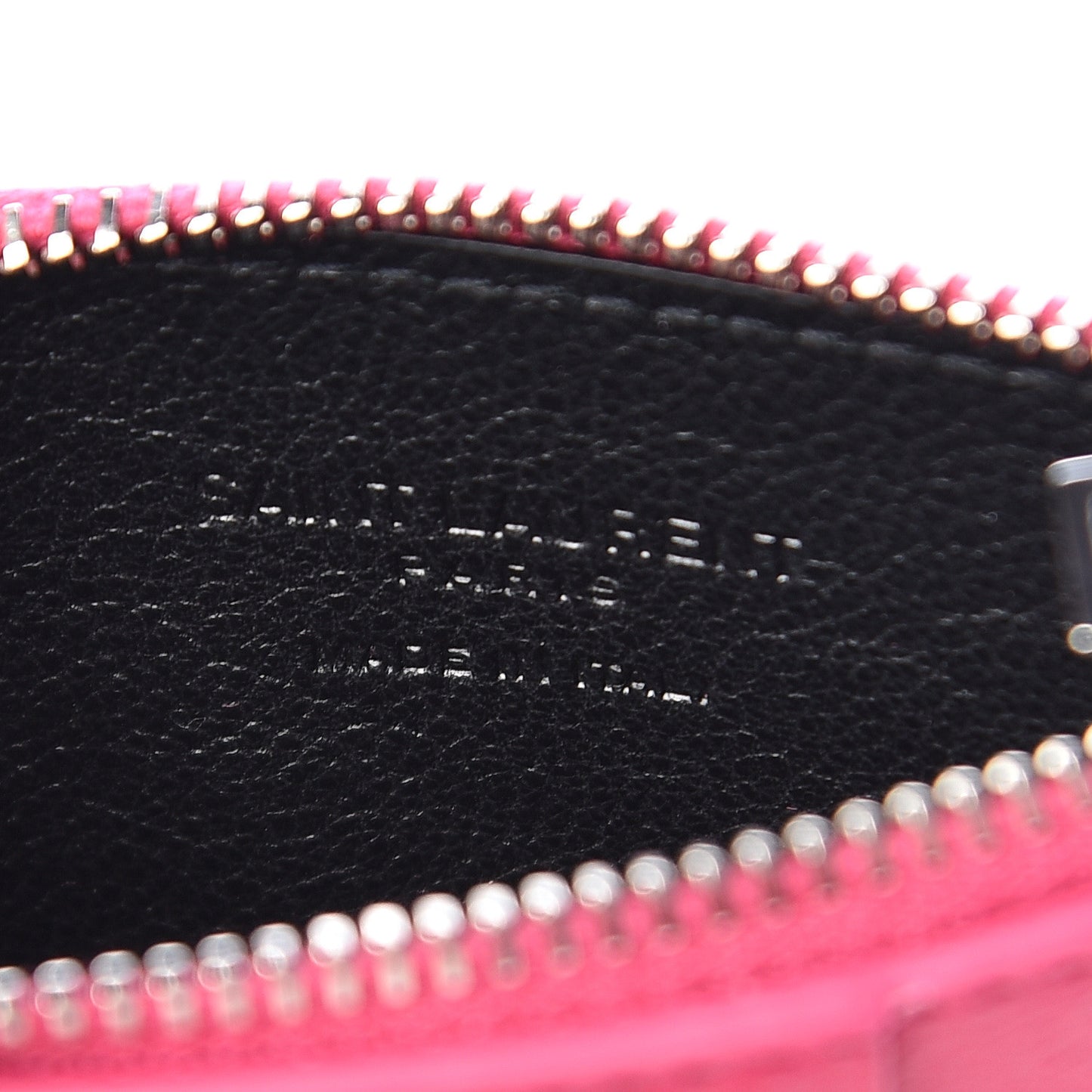 Grained Calfskin 5 Fragments Zip Pouch Card Holder Bubblegum