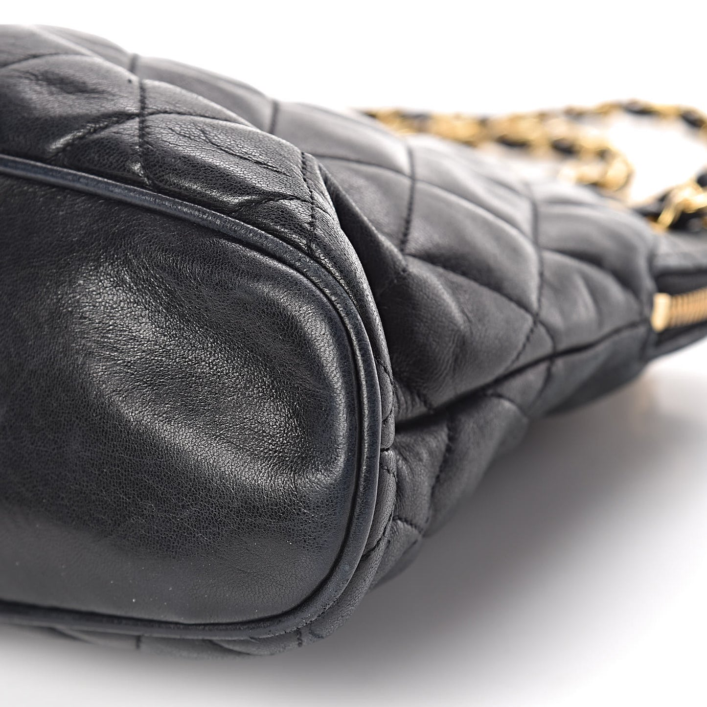 Lambskin Quilted Shoulder Bag Black