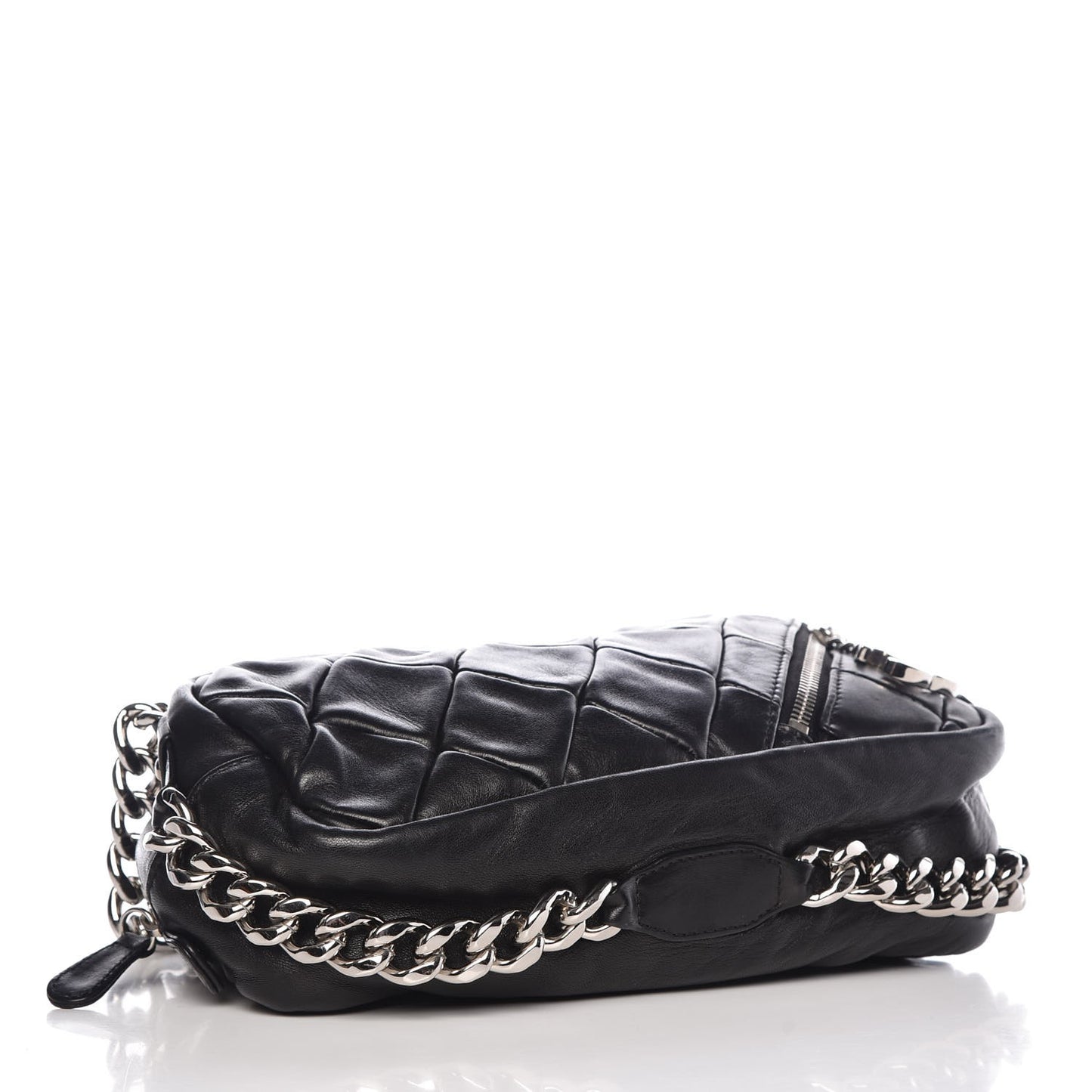 Lambskin Quilted Chain Pochette Black