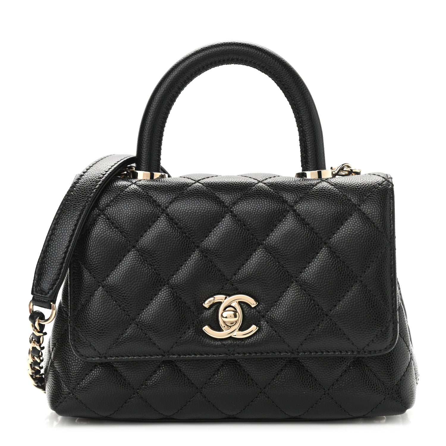 Chanel Caviar Quilted Extra Mini Coco Handle Flap Black 1 of 9