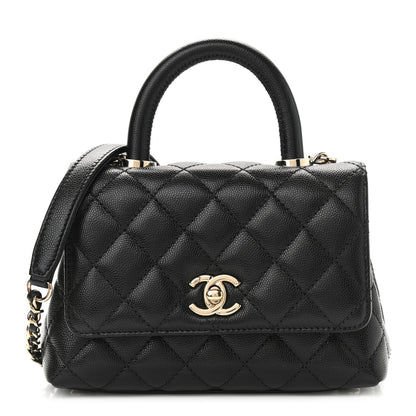 Chanel Caviar Quilted Extra Mini Coco Handle Flap Black 1 of 9