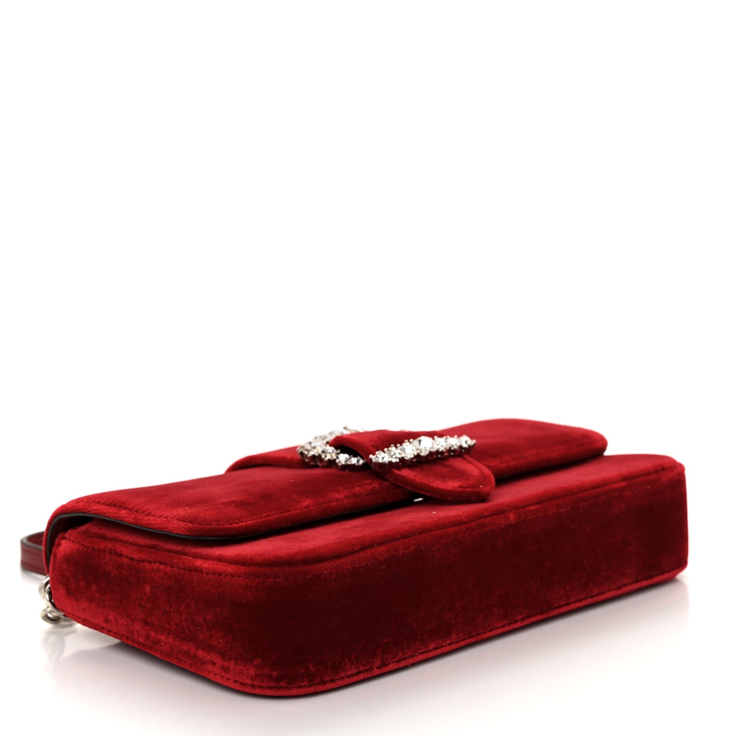 Velvet Crystal Cheri Wallet on Chain Royal Red