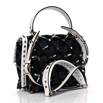 Valentino Garavani PVC Candystud Top Handle Bag Black White 2 of 9