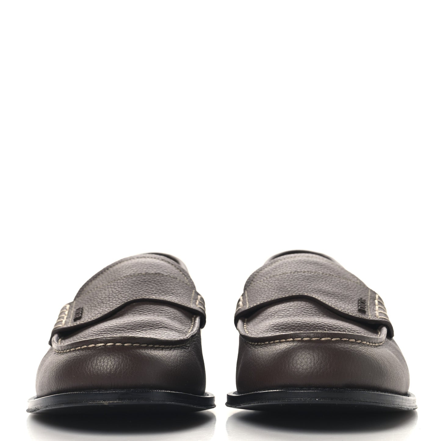 Grained Calfskin Dior Granville Men Loafers 43 Brown