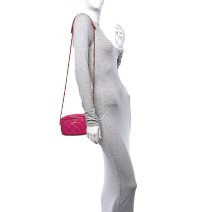 Chanel Lambskin Quilted Chain CC Mini Camera Case Fuchsia 3 of 11