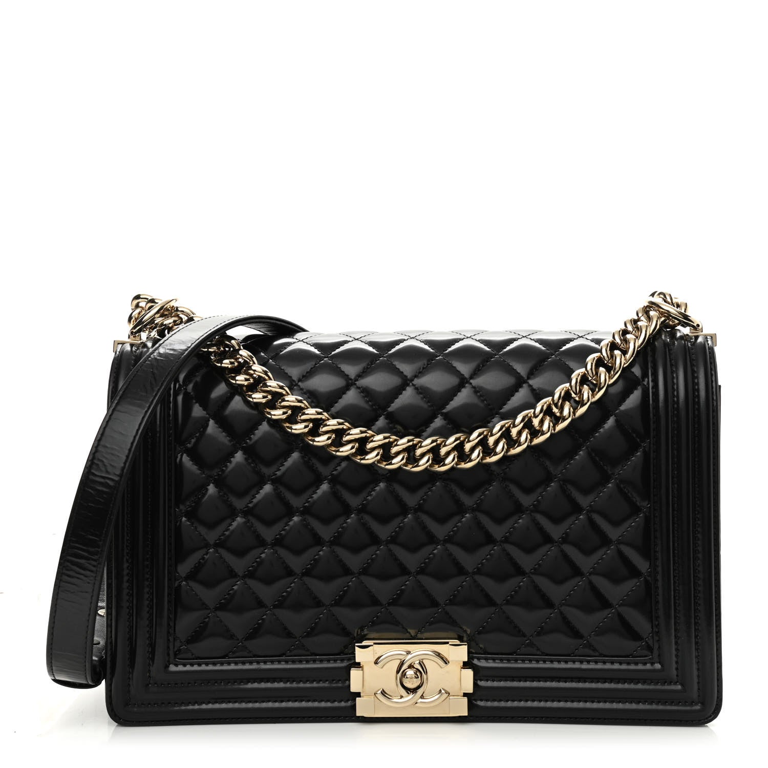 Chanel Iridescent Glazed Calfskin Quilted New Medium Boy Flap Black 1 of 10