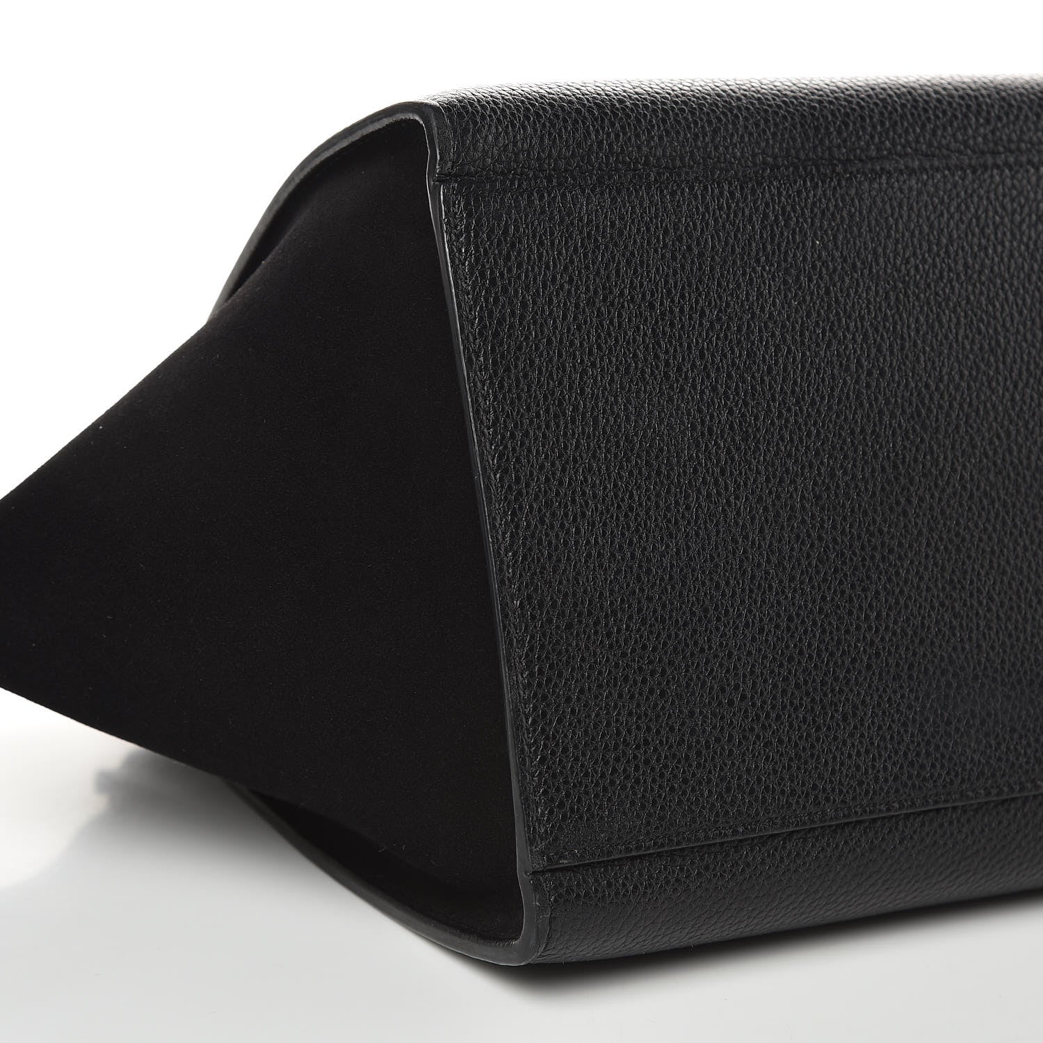 Celine Drummed Calfskin Suede Small Trapeze Black 8 of 13