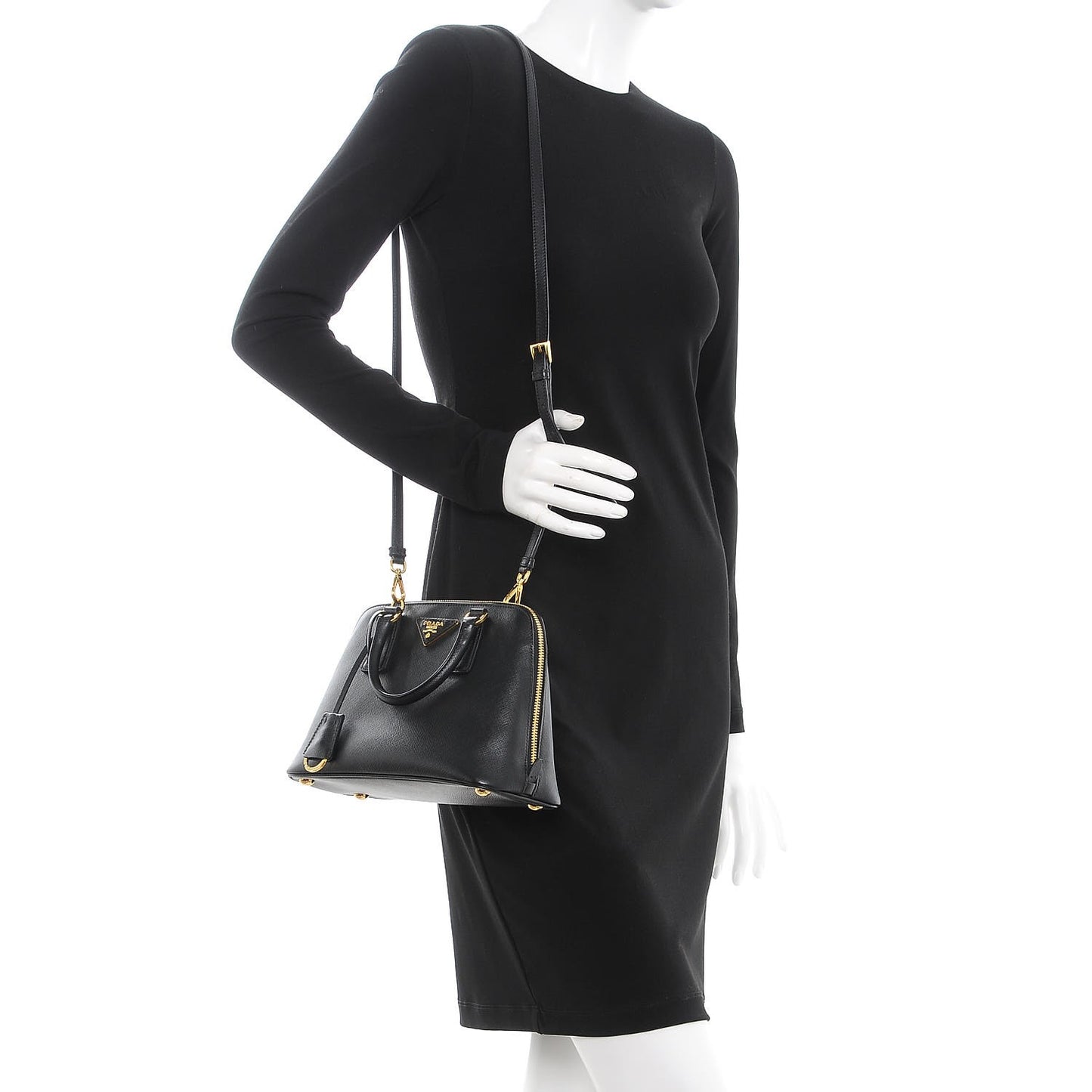 Saffiano Lux Small Promenade Tote Black