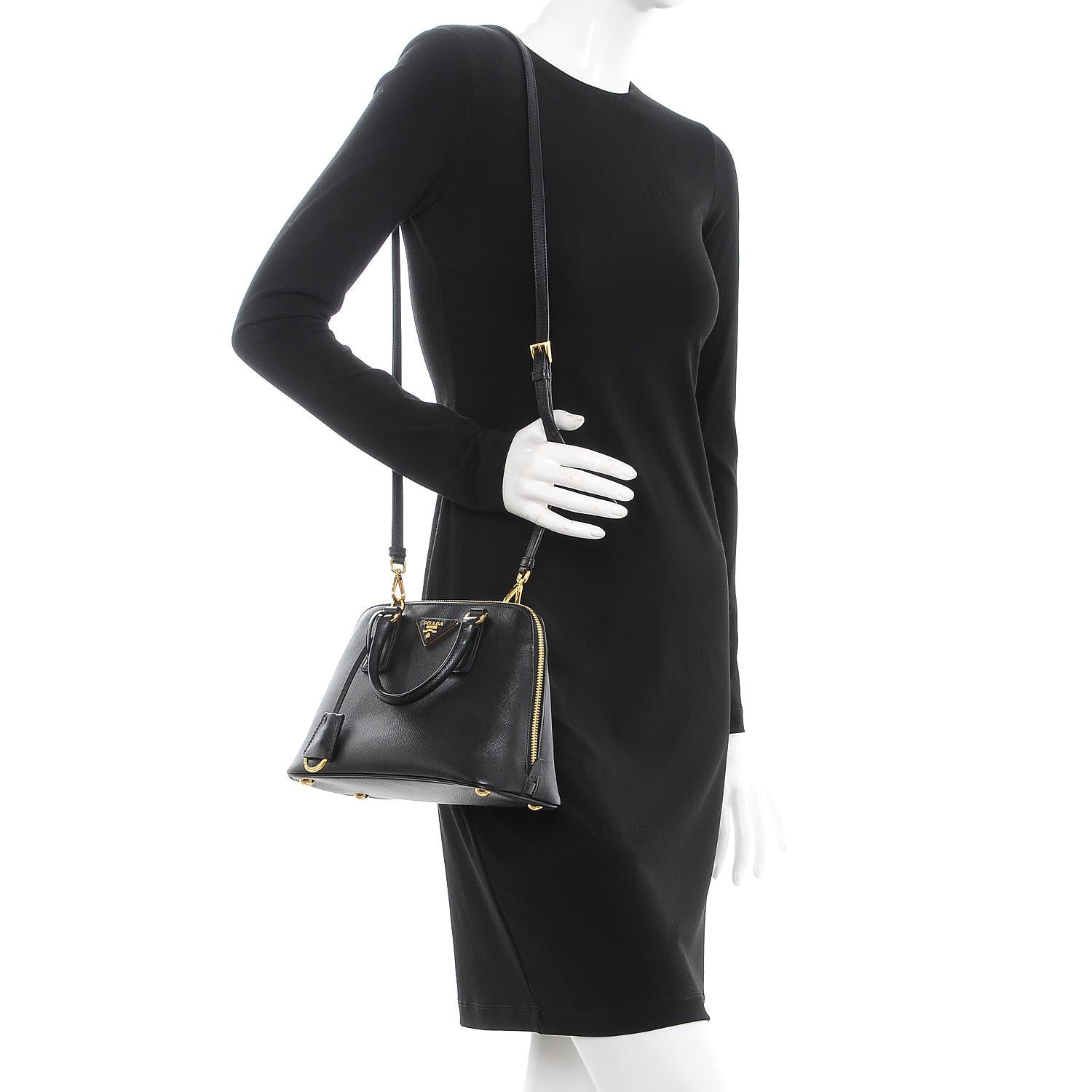 Prada Saffiano Lux Small Promenade Tote Black 2 of 9