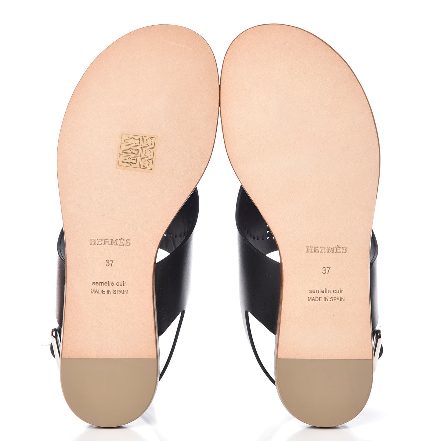 Calfskin Kola Sandals 37 Black