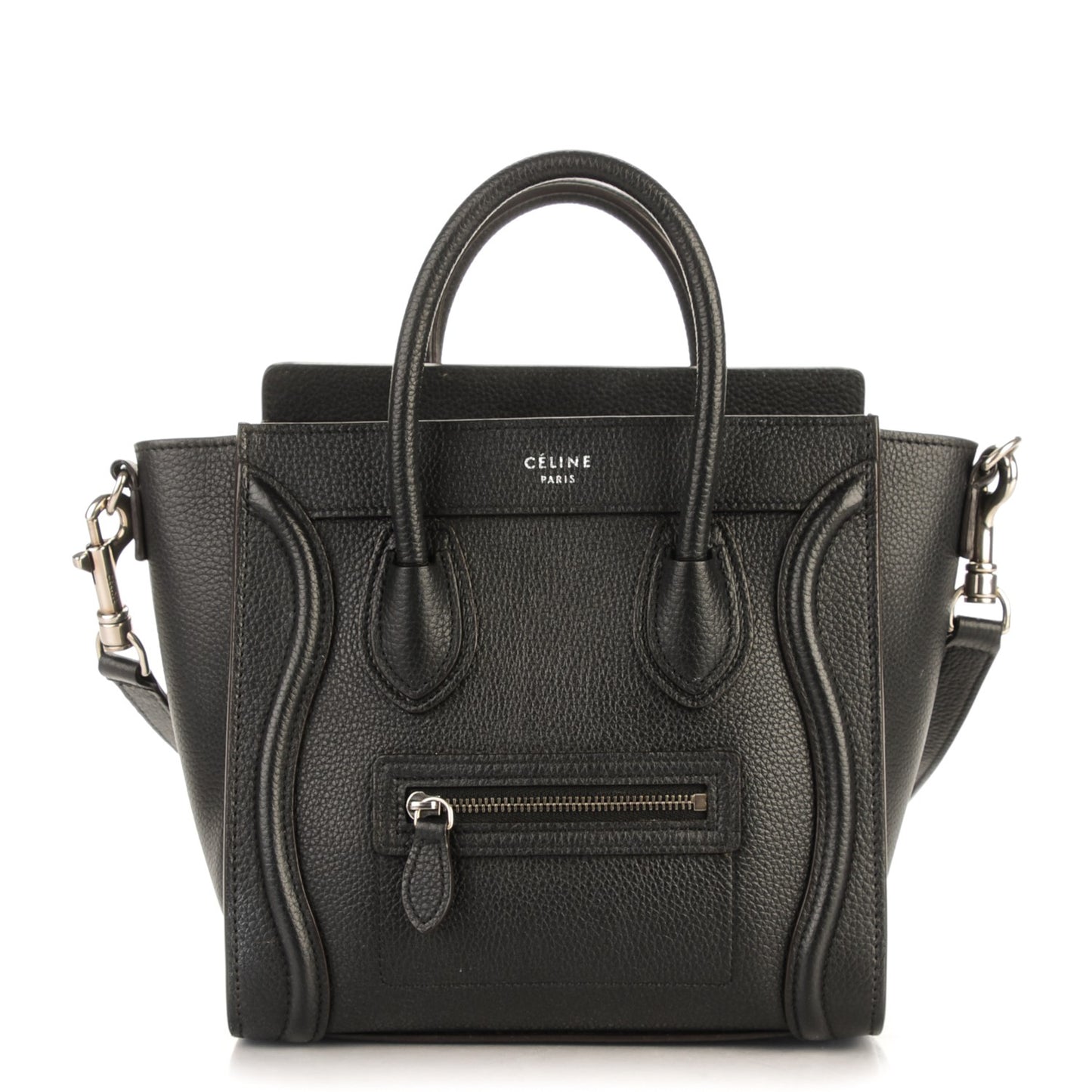 Drummed Calfskin Nano Luggage Black