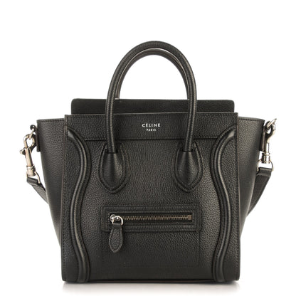 Celine Drummed Calfskin Nano Luggage Black 1 of 6